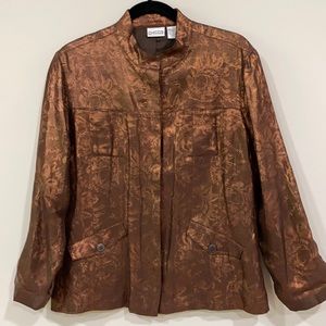 Copper Silk and Linen Blend Jacket by Chico’s.  Asian Inspired.